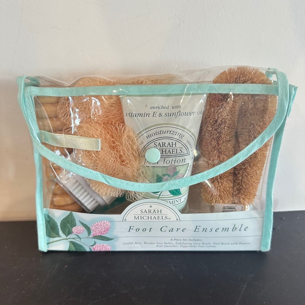Sarah Michaels Foot Care Ensemble Vintage 6 Piece Spa Gift Set Peppermint Lotion